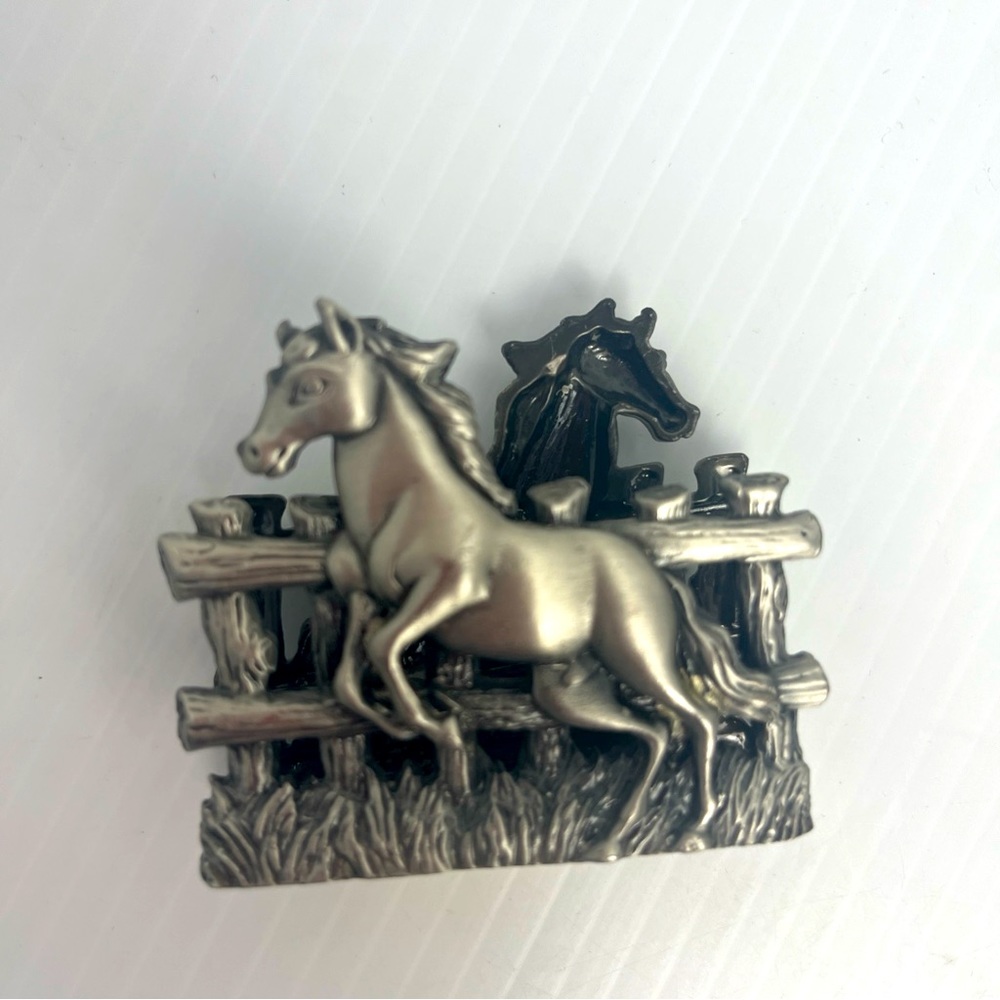 Vintage metal horse napkin/ letter holder